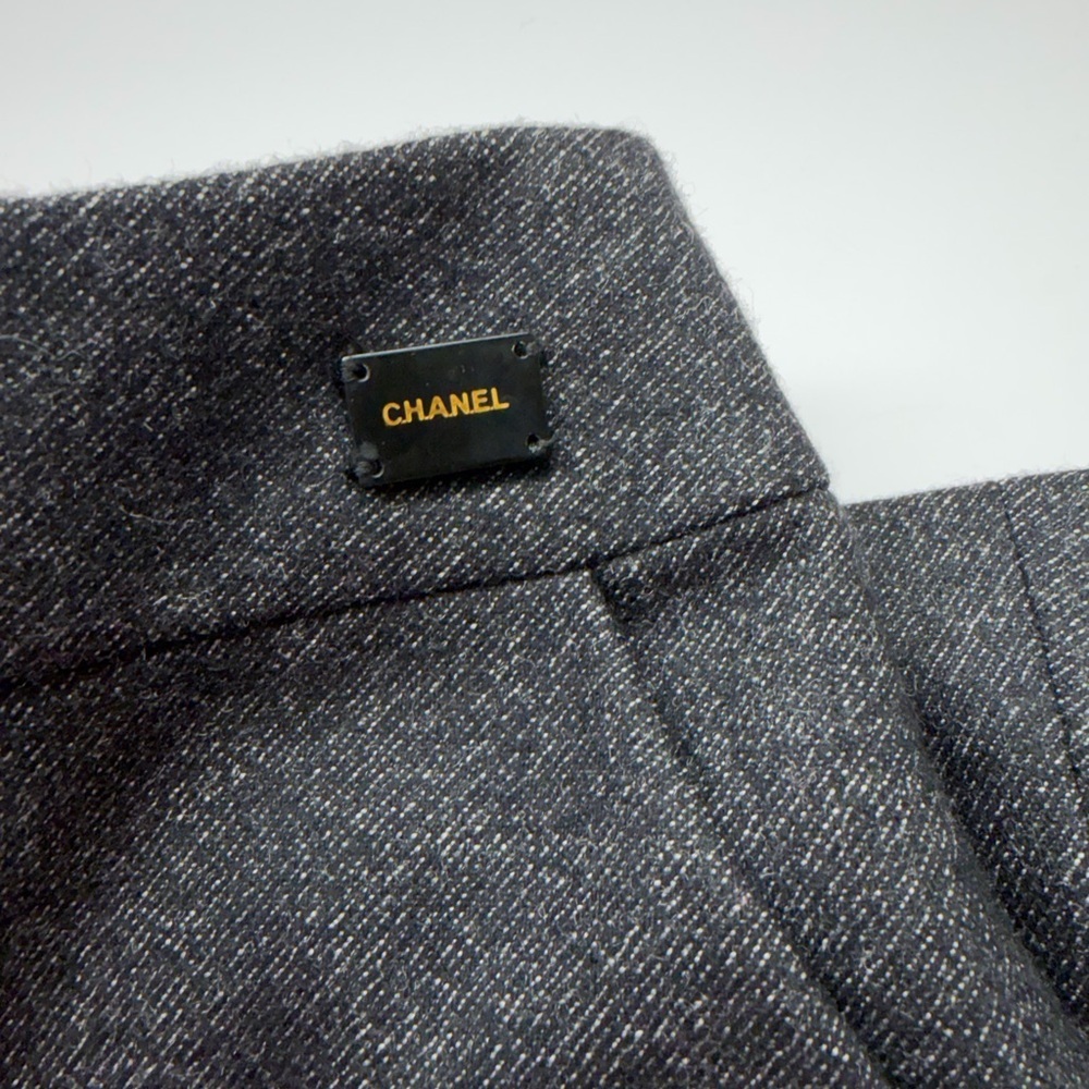 CHANEL Charcoal Wool Skirt